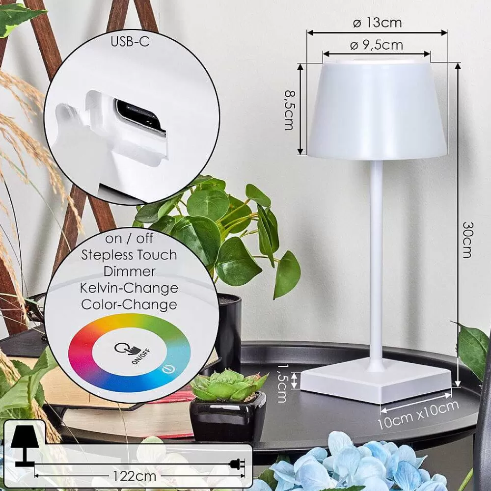 hofstein Lampe A Poser Burzaco Led Blanc, 1 Lumiere, Changeur De Couleurs