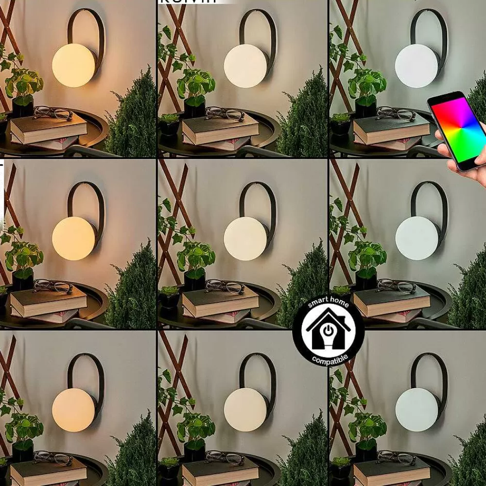 hofstein Lampe A Poser Fair Led Noir, 1 Lumiere, Changeur De Couleurs