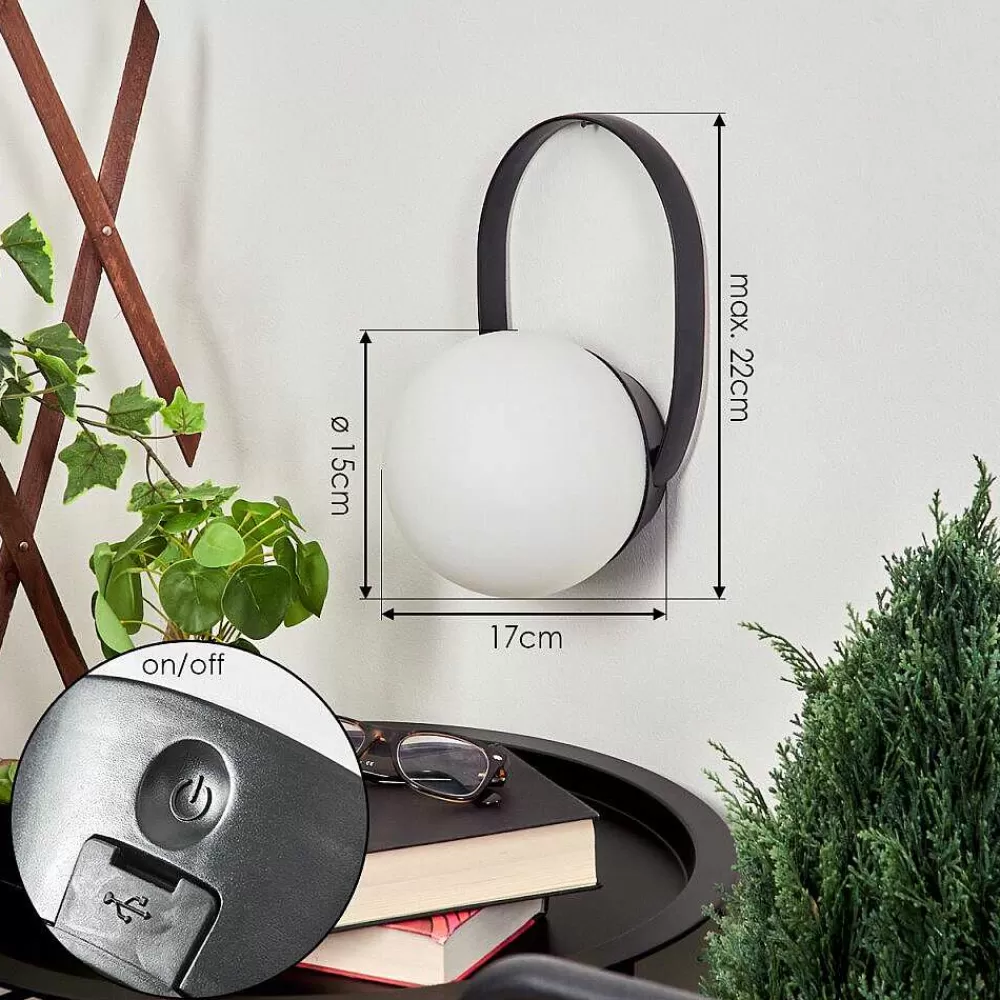 hofstein Lampe A Poser Fair Led Noir, 1 Lumiere, Changeur De Couleurs