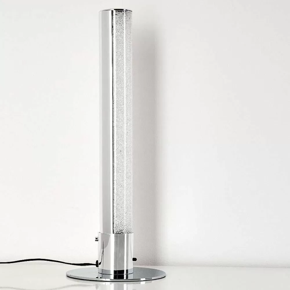 hofstein Lampe A Poser Flaut Led Chrome, 1 Lumiere, Telecommandes, Changeur De Couleurs