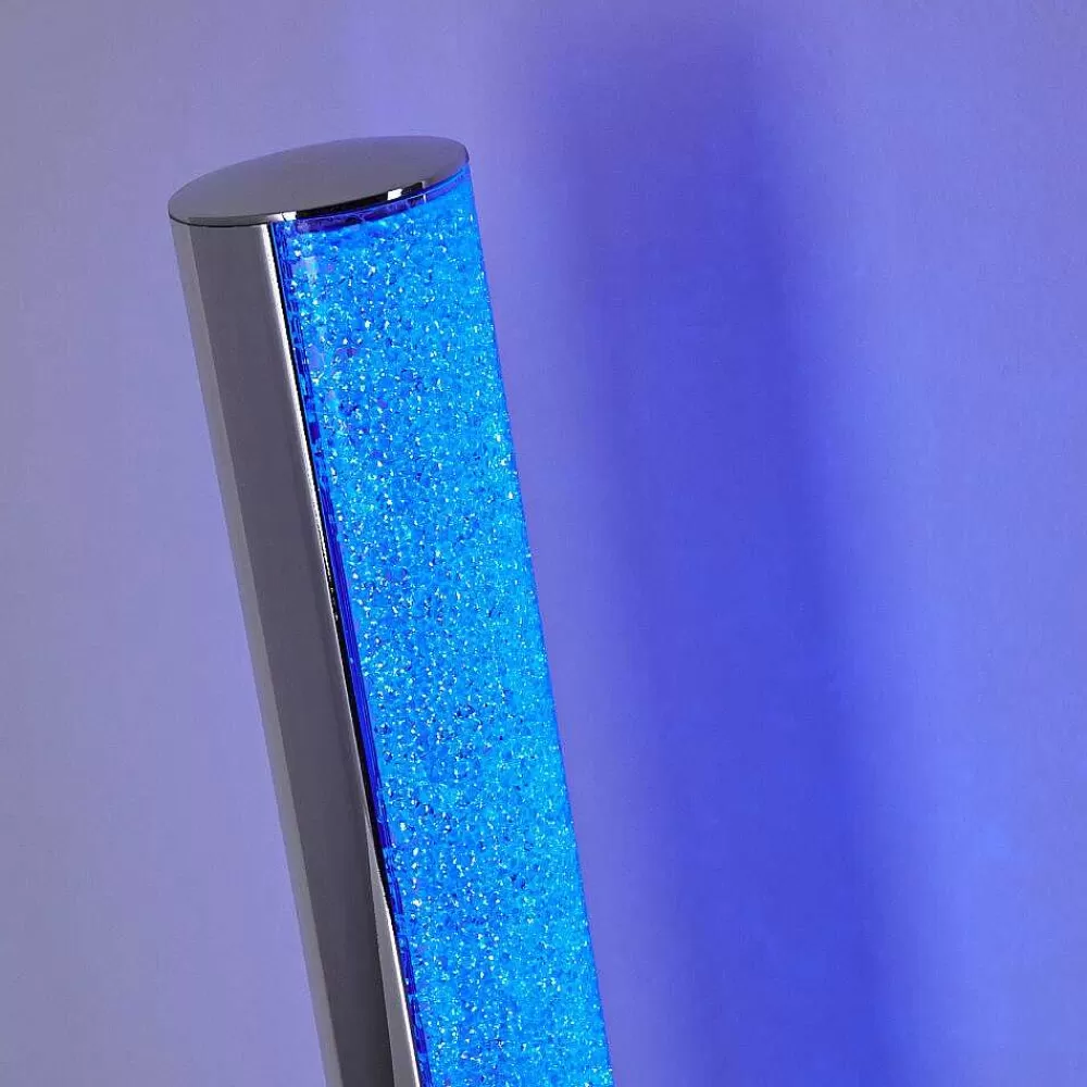hofstein Lampe A Poser Flaut Led Chrome, 1 Lumiere, Telecommandes, Changeur De Couleurs
