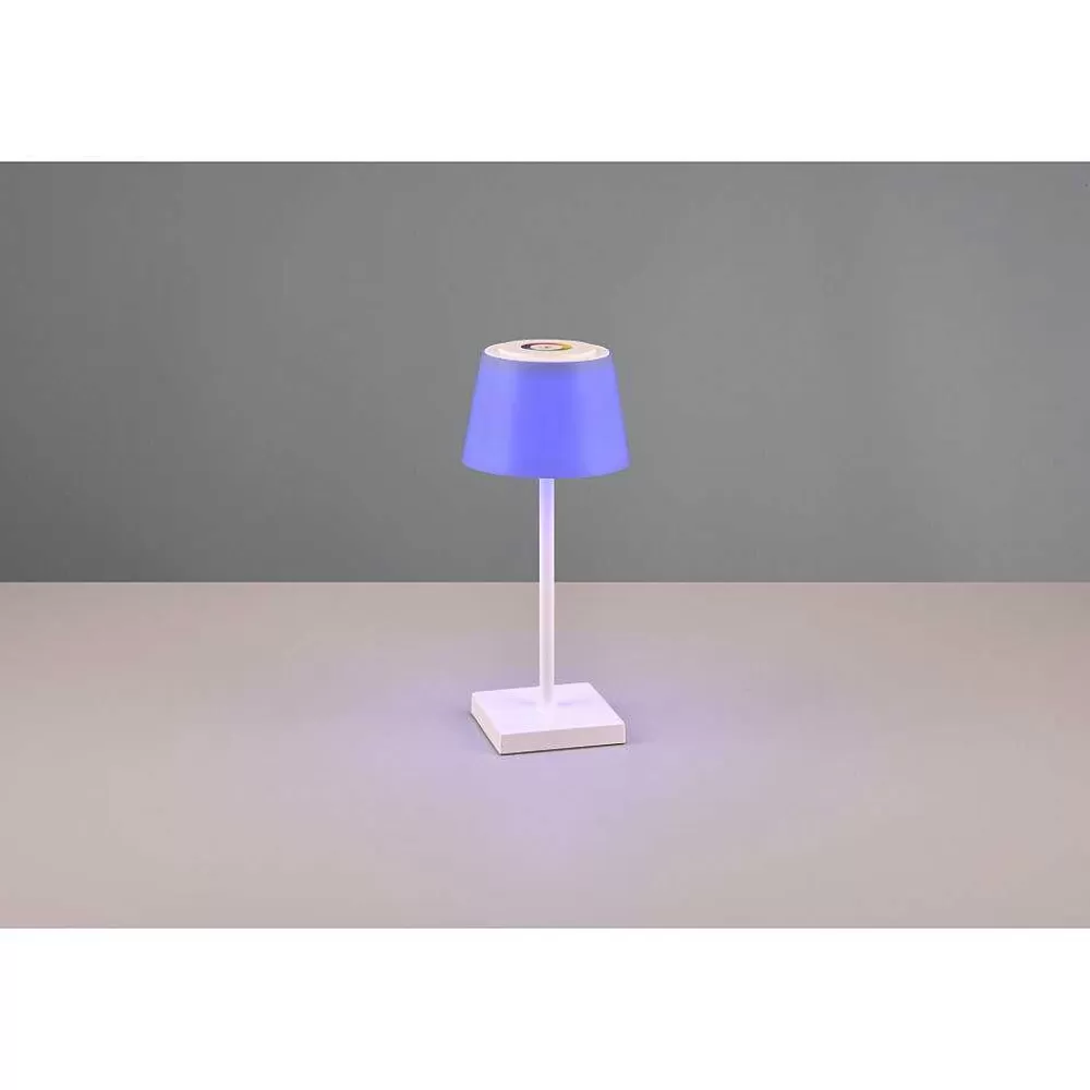 Luminaires Reality Lampe A Poser Reality Sanchez Led Blanc, 1 Lumiere, Changeur De Couleurs