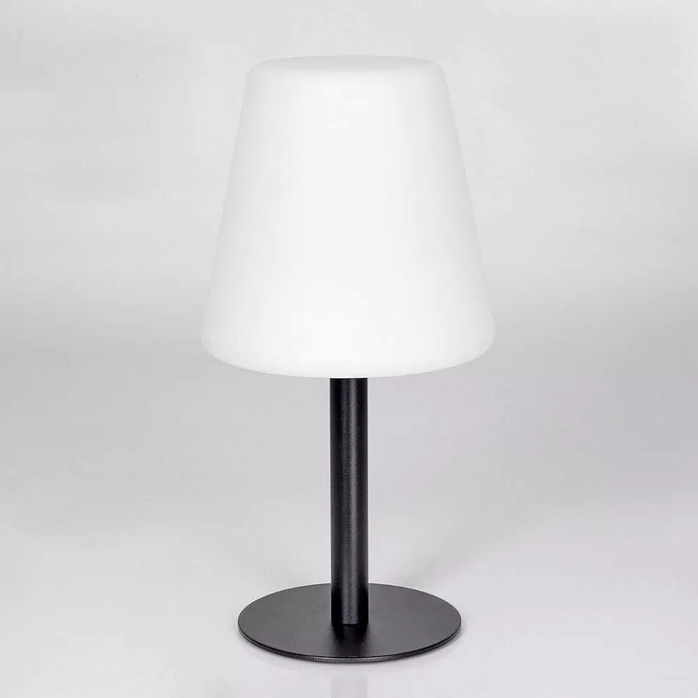 hofstein Lampe A Poser Zoume Solar Led Noir, 8 Lumieres, Changeur De Couleurs