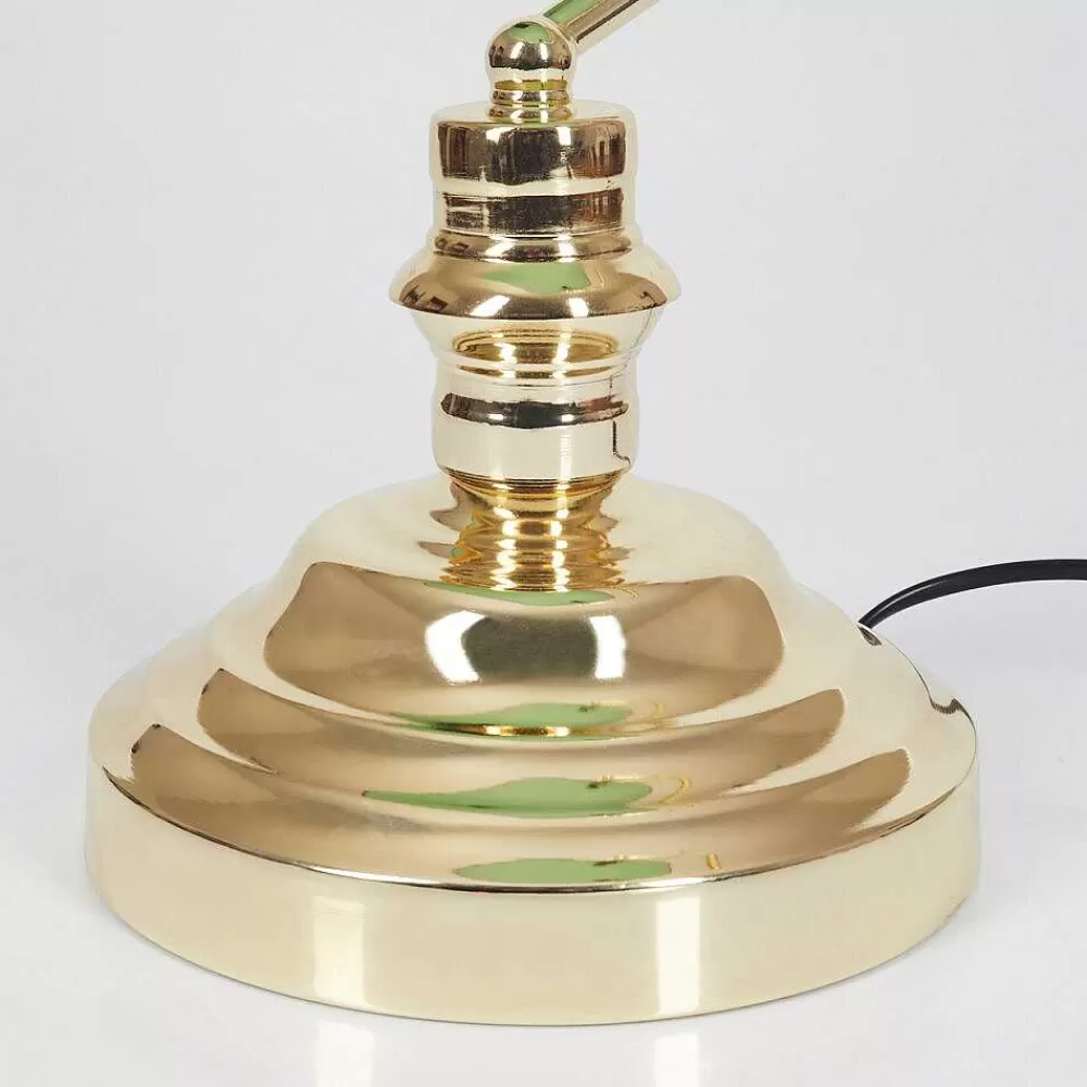 hofstein Lampe De Banquier Verte Or, Vert, Laiton, 1 Lumiere