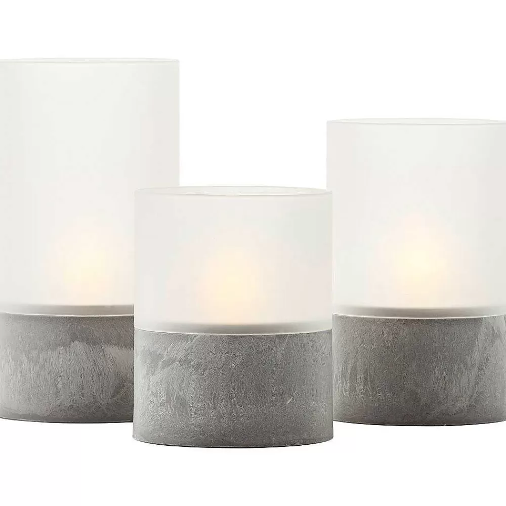 Luminaires Brilliant Lampe De Table Exterieure Set De 3 Brilliant Bougie Led Gris, 1 Lumiere