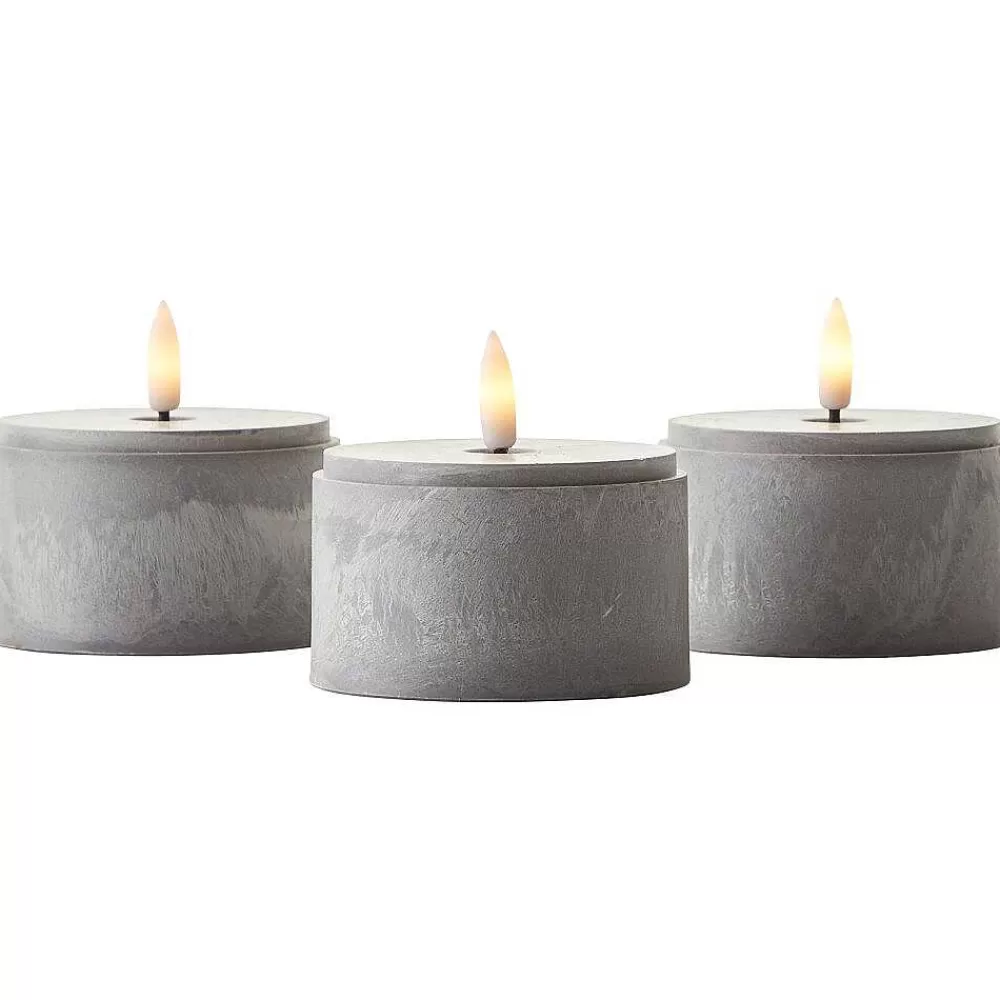 Luminaires Brilliant Lampe De Table Exterieure Set De 3 Brilliant Bougie Led Gris, 1 Lumiere