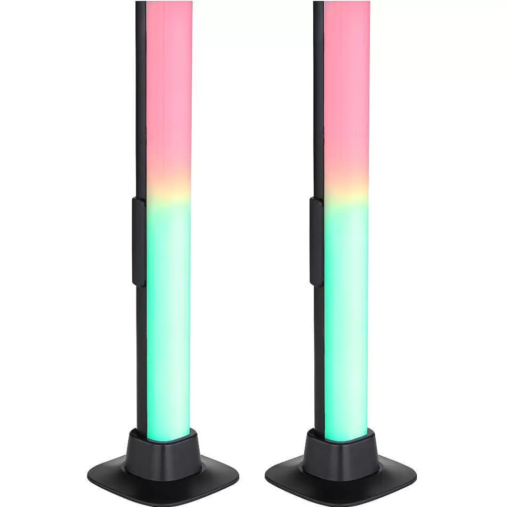 Luminaires Globo Lighting Lampe De Table Globo Polliver Led Noir, 1 Lumiere, Changeur De Couleurs