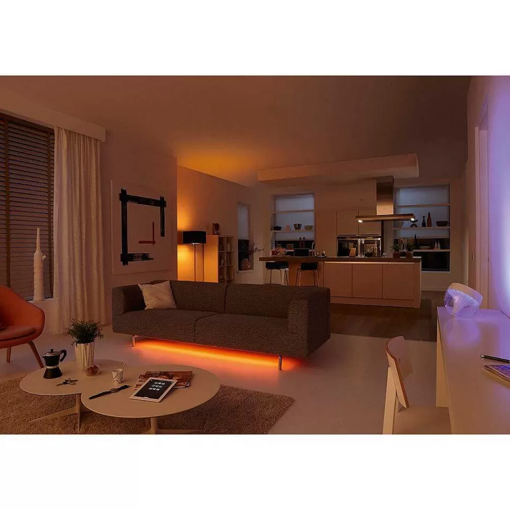 Luminaires Philips Lampe De Table, Kit D'Extension Philips Hue Ambiance White & Color Iris Led Transparent, Blanc, 1 Lumiere, Changeur De Couleurs