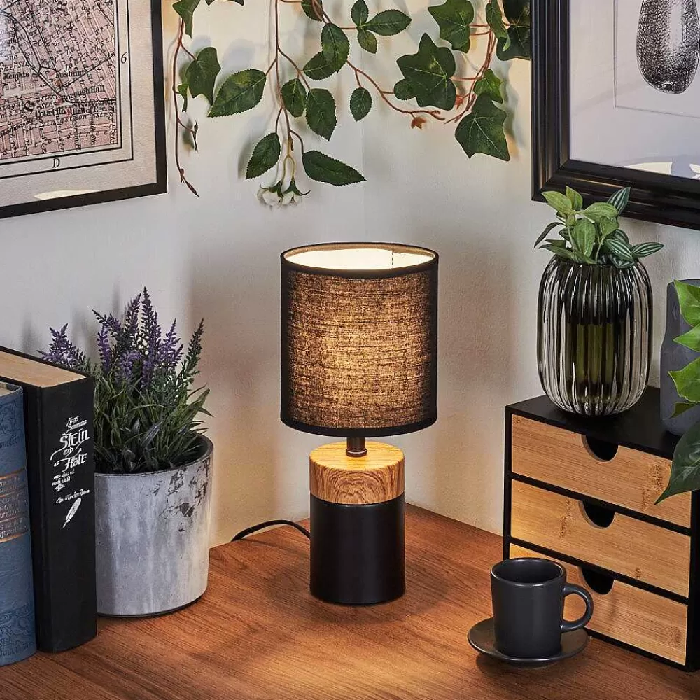 hofstein Lampe De Table Lorrain Couleur Bois, 1 Lumiere