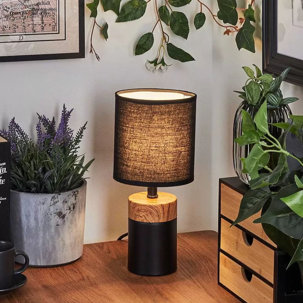 hofstein Lampe De Table Lorrain Couleur Bois, 1 Lumiere