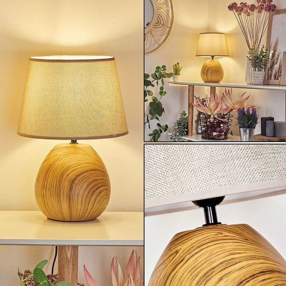hofstein Lampe De Table Stampa Brun, Couleur Bois, 1 Lumiere