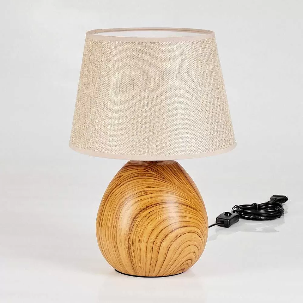 hofstein Lampe De Table Stampa Brun, Couleur Bois, 1 Lumiere