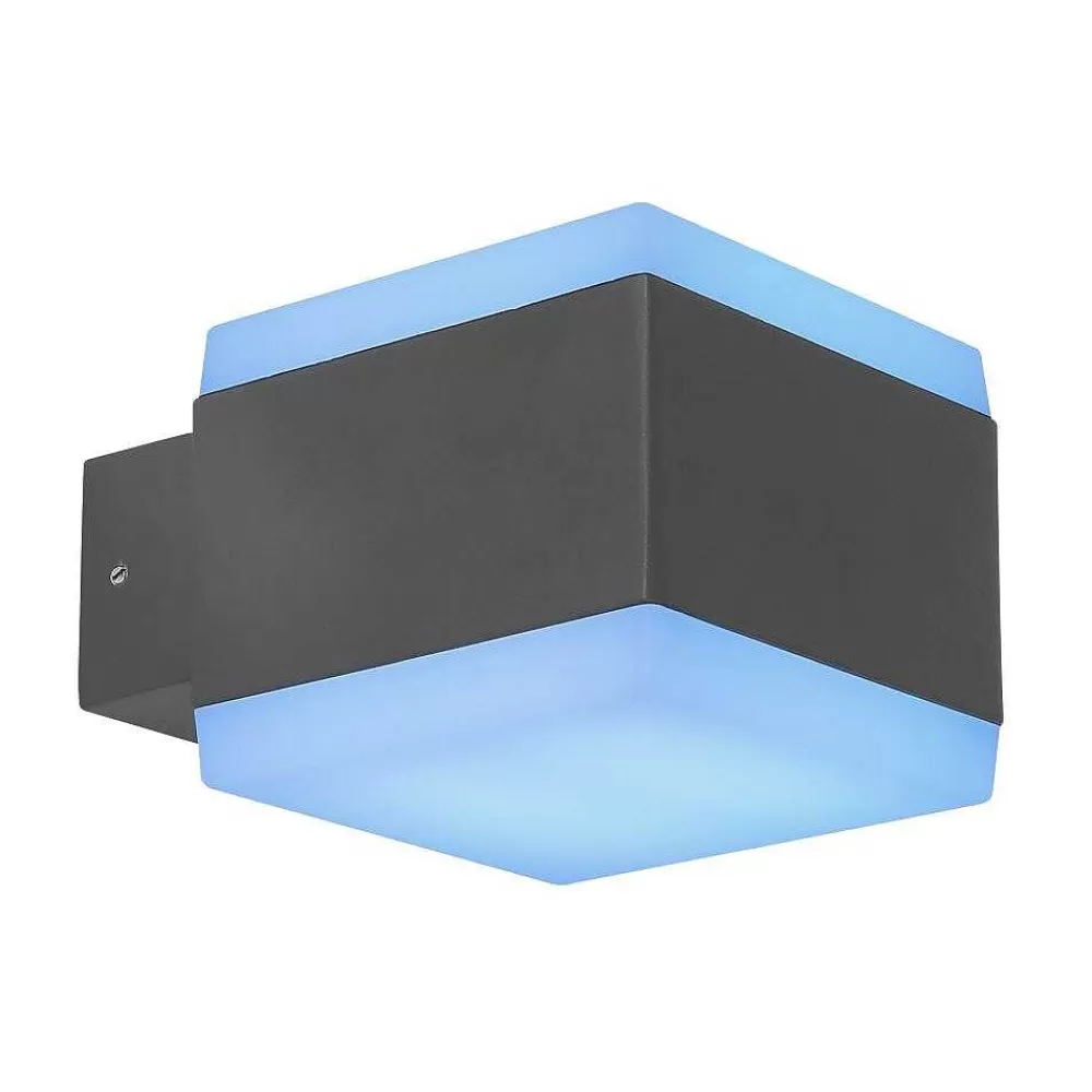 Luminaires Globo Lighting Lampe D'Exterieur Globo Slice Led Anthracite, 1 Lumiere, Changeur De Couleurs