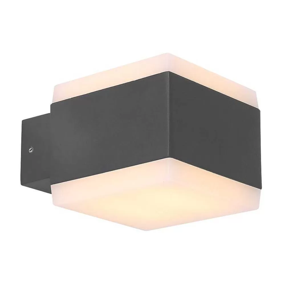 Luminaires Globo Lighting Lampe D'Exterieur Globo Slice Led Anthracite, 1 Lumiere, Changeur De Couleurs