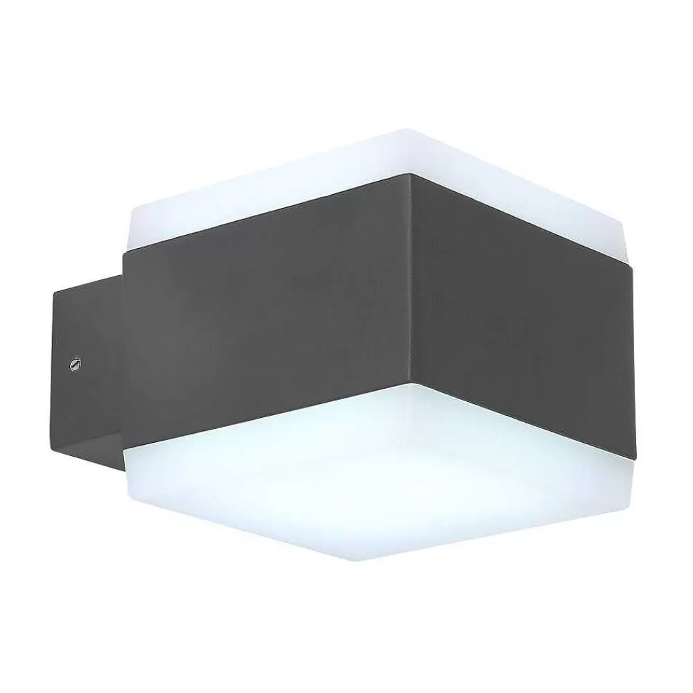 Luminaires Globo Lighting Lampe D'Exterieur Globo Slice Led Anthracite, 1 Lumiere, Changeur De Couleurs