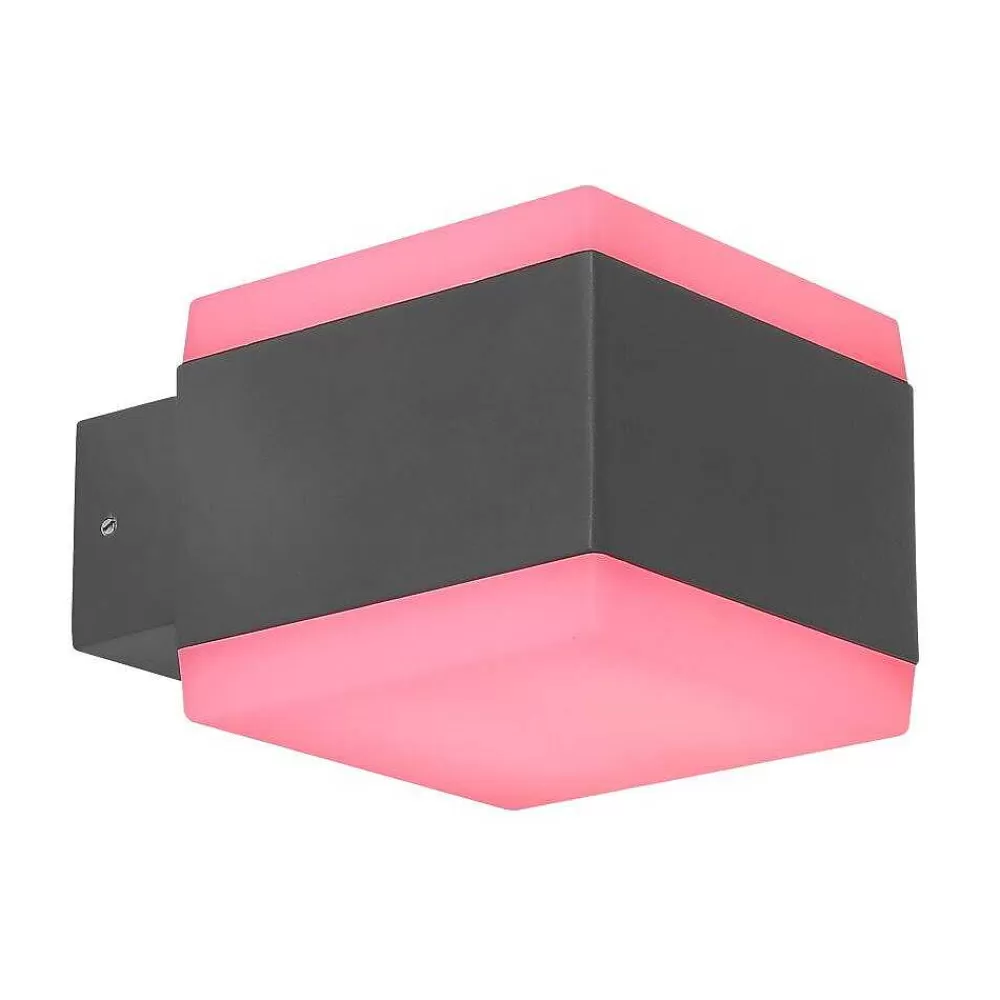Luminaires Globo Lighting Lampe D'Exterieur Globo Slice Led Anthracite, 1 Lumiere, Changeur De Couleurs