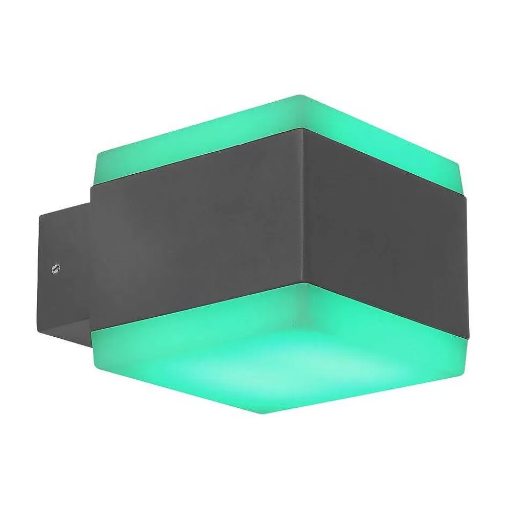 Luminaires Globo Lighting Lampe D'Exterieur Globo Slice Led Anthracite, 1 Lumiere, Changeur De Couleurs