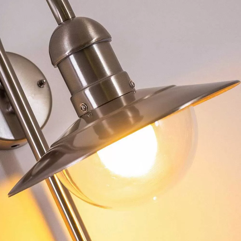 hofstein Lampe Murale D'Exterieur Elima Acier Inoxydable, 1 Lumiere, Detecteur De Mouvement