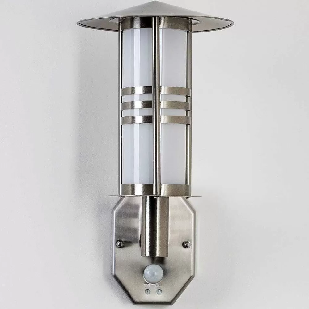 hofstein Lampe Murale D'Exterieur Forli Acier Inoxydable, 1 Lumiere, Detecteur De Mouvement