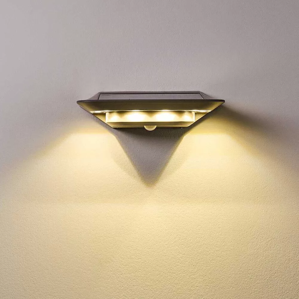 hofstein Lampe Solaire Camden Led Gris, 1 Lumiere, Detecteur De Mouvement