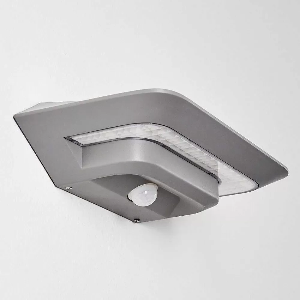 hofstein Lampe Solaire Camden Led Gris, 1 Lumiere, Detecteur De Mouvement