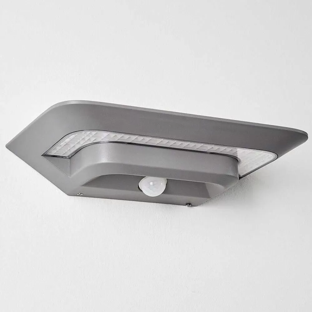 hofstein Lampe Solaire Camden Led Gris, 1 Lumiere, Detecteur De Mouvement