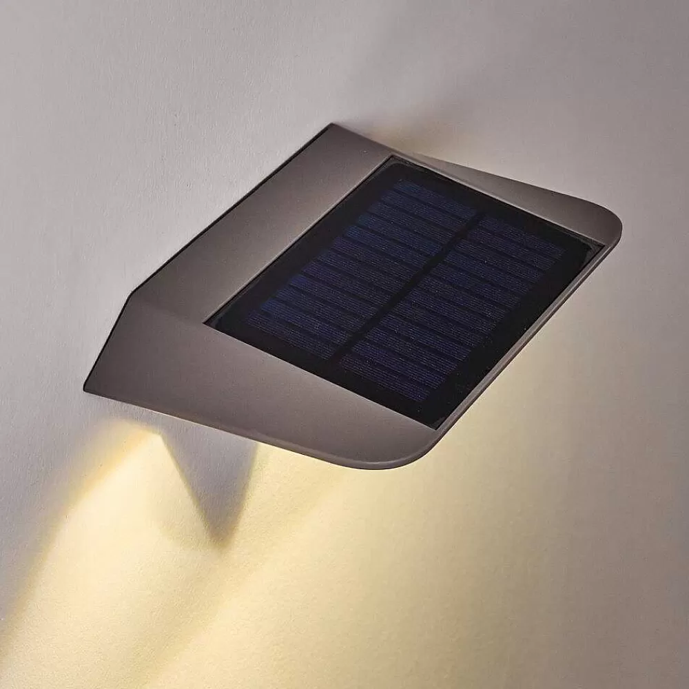 hofstein Lampe Solaire Camden Led Gris, 1 Lumiere, Detecteur De Mouvement