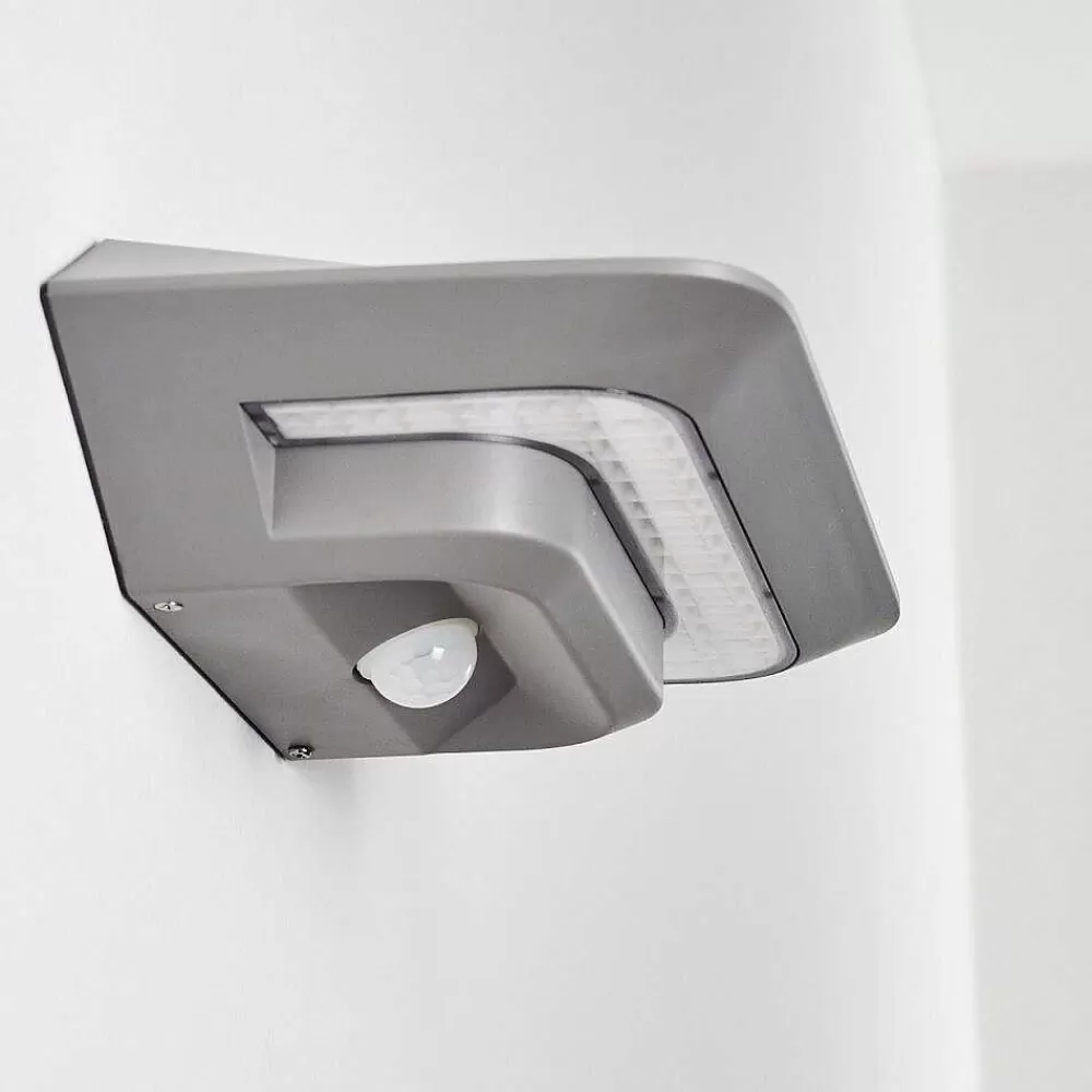 hofstein Lampe Solaire Camden Led Gris, 1 Lumiere, Detecteur De Mouvement