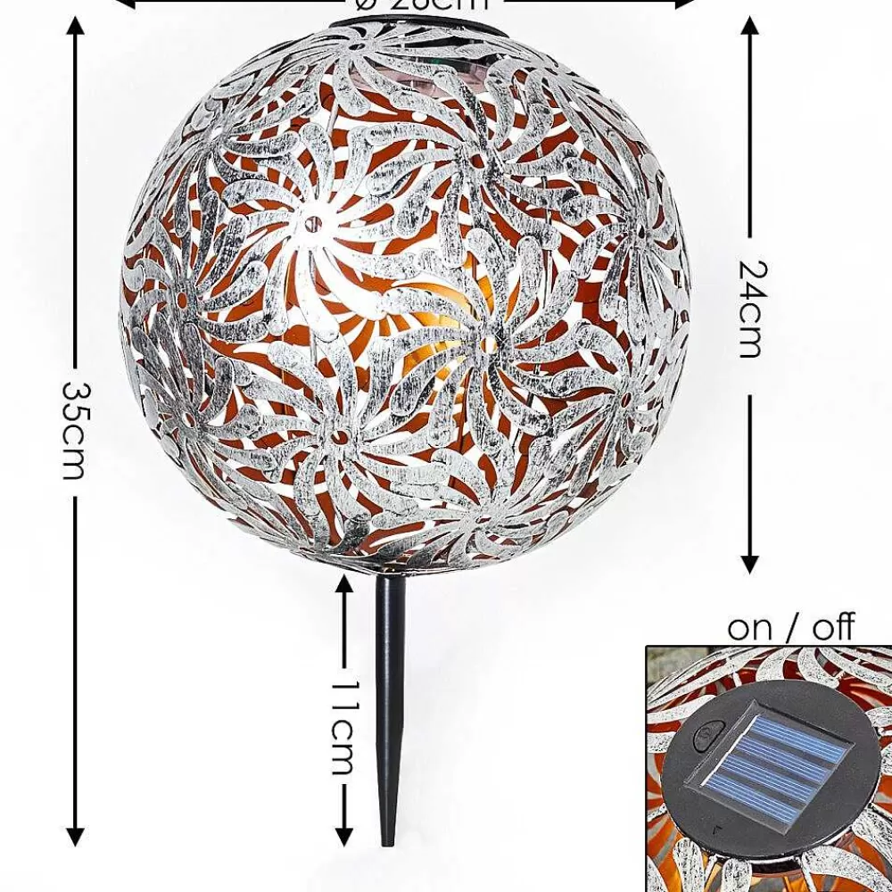 hofstein Lampe Solaire Gilbert Led Argent Oxyde, Or, 1 Lumiere