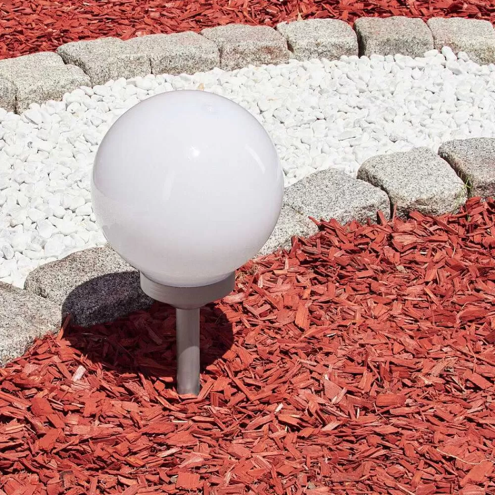 hofstein Lampe Solaire Kanganbou Led Argente, 4 Lumieres, Changeur De Couleurs