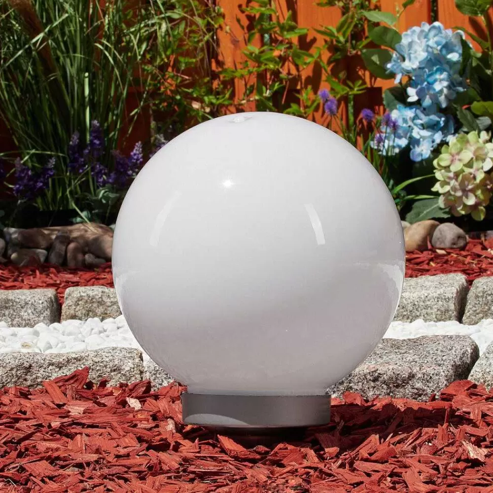 hofstein Lampe Solaire Kanganbou Led Argente, 4 Lumieres, Changeur De Couleurs