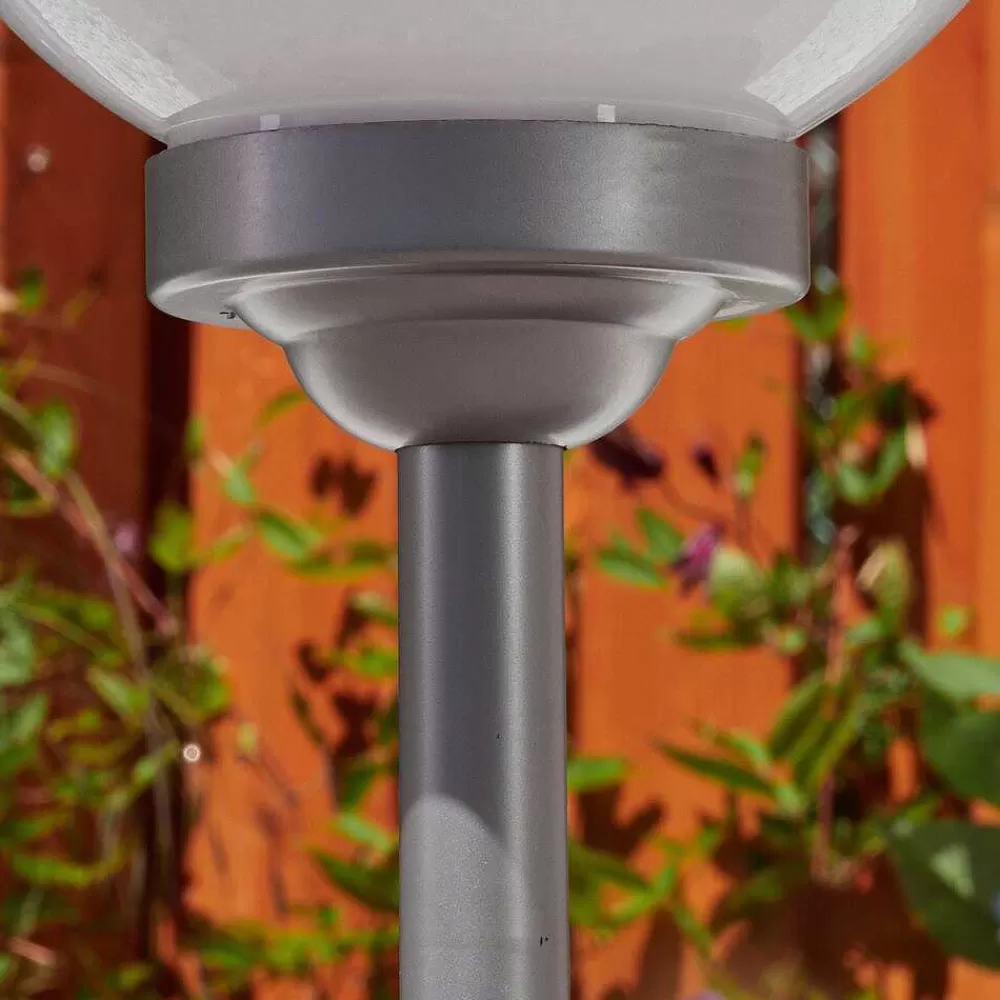 hofstein Lampe Solaire Kanganbou Led Argente, 4 Lumieres, Changeur De Couleurs
