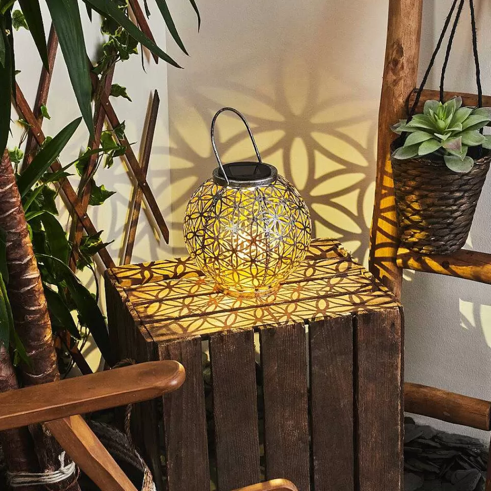 hofstein Lampe Solaires Moreland Led Cuivre, Noir, Argente, 1 Lumiere