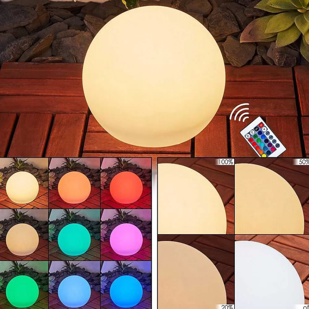 hofstein Lampe Solaires Ykullen Led Noir, 1 Lumiere, Telecommandes, Changeur De Couleurs