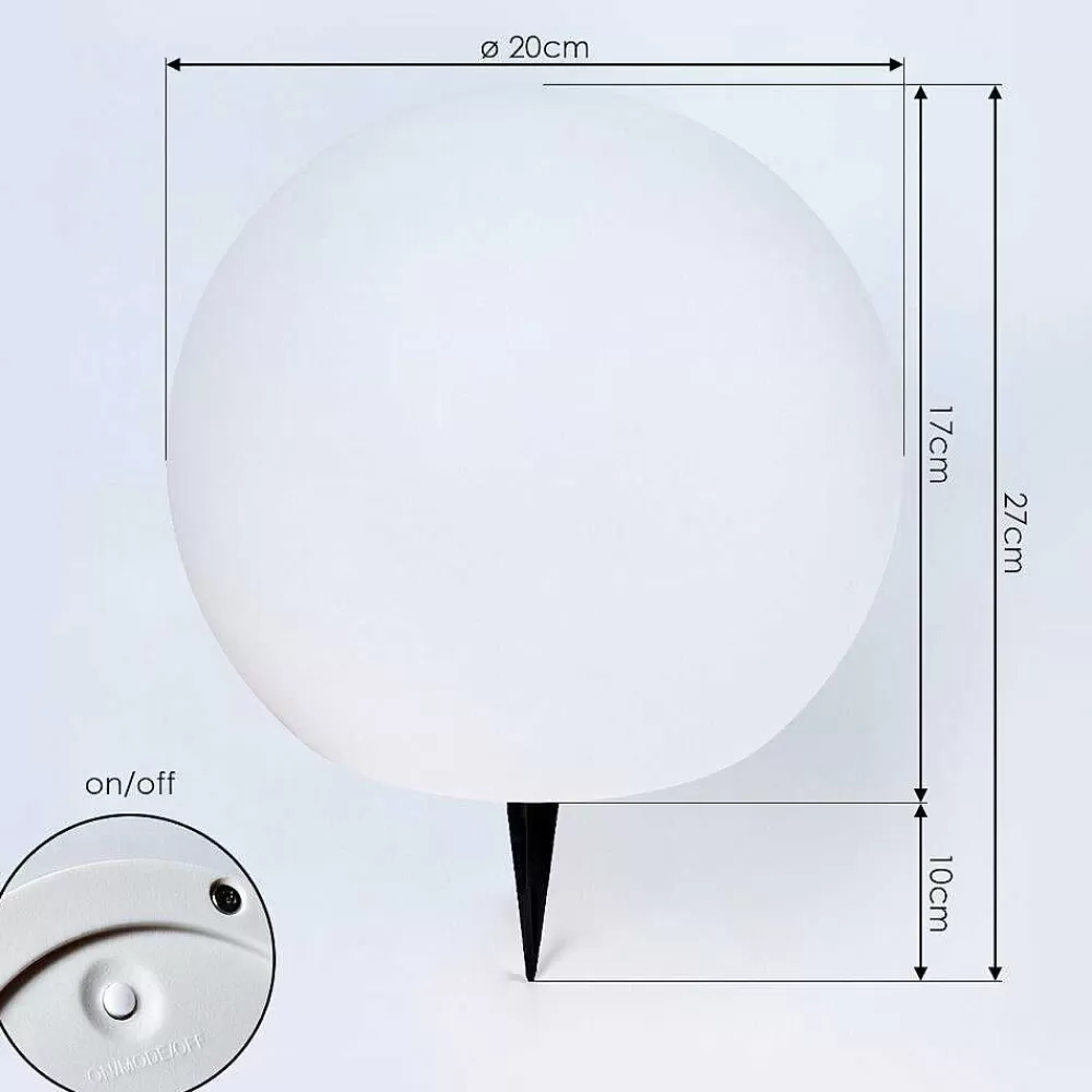 hofstein Lampe Solaires Ykullen Led Noir, 1 Lumiere, Telecommandes, Changeur De Couleurs