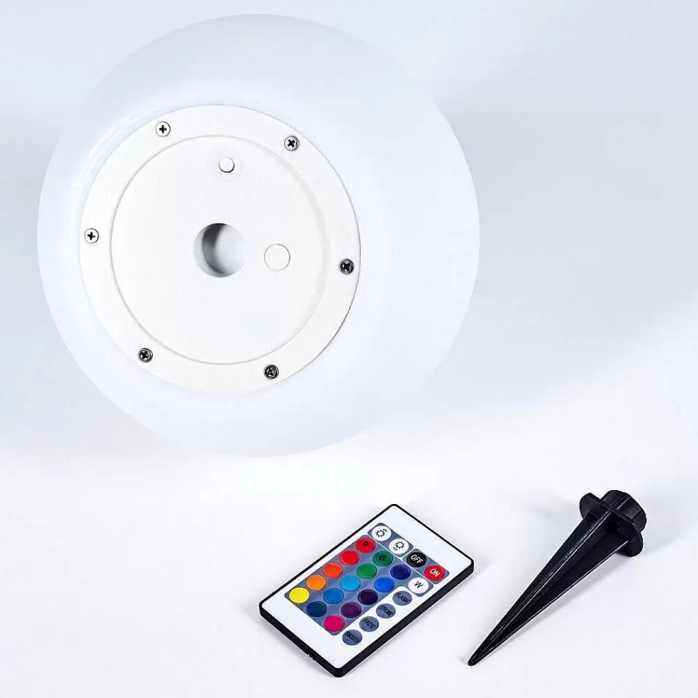 hofstein Lampe Solaires Ykullen Led Noir, 1 Lumiere, Telecommandes, Changeur De Couleurs