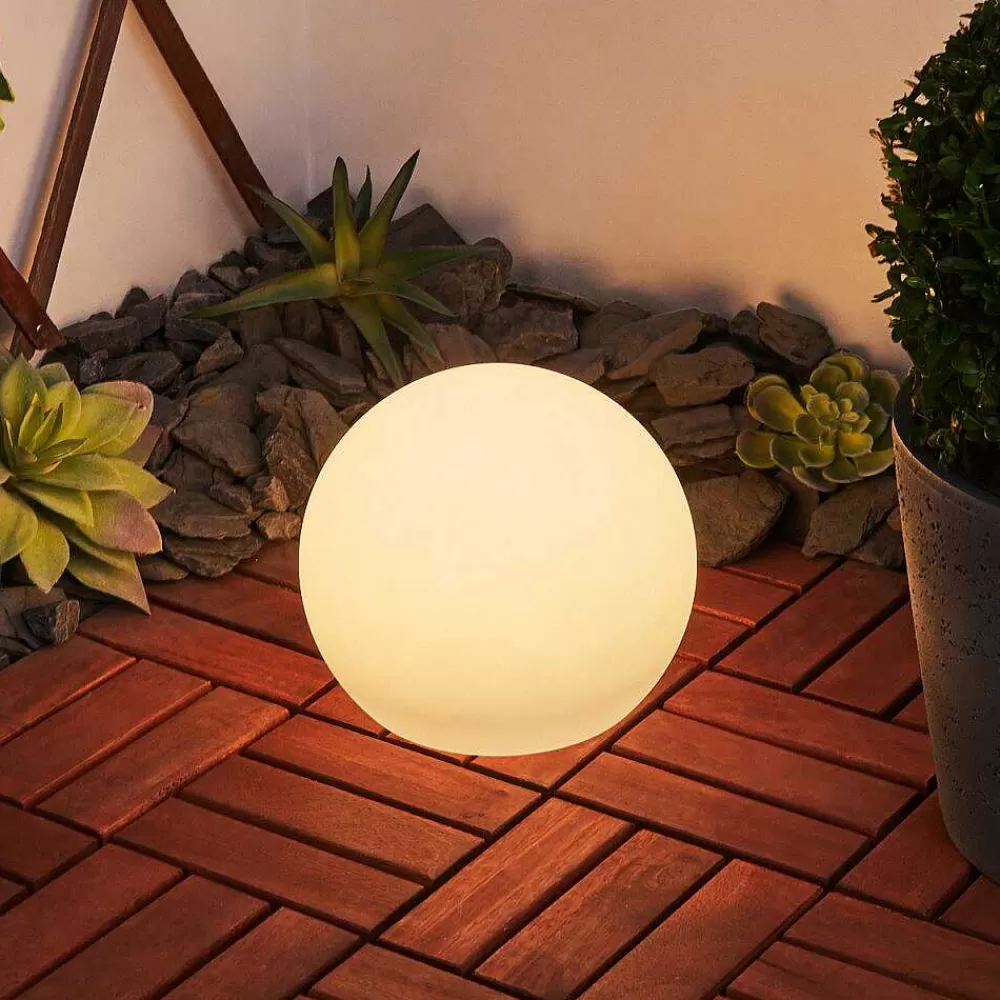 hofstein Lampe Solaires Ykullen Led Noir, 1 Lumiere, Telecommandes, Changeur De Couleurs