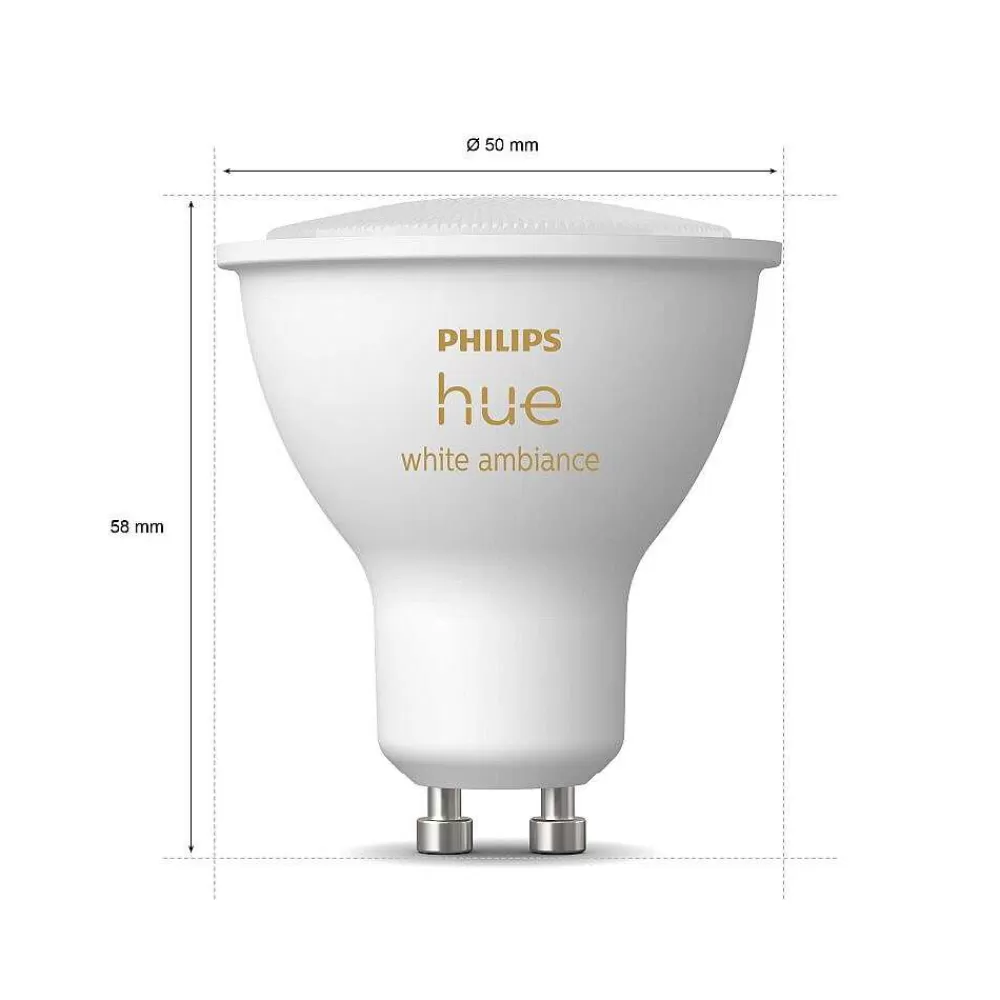 Luminaires Philips Led Gu10 5 Watt 2200 - 6500 Kelvin 250 Lumen Philips Hue White Ambiance