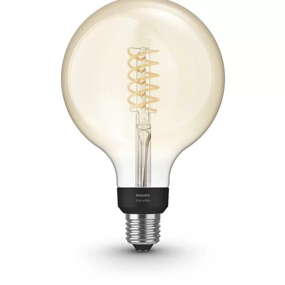 Luminaires Philips Led White Filament Globe E27 7 Watt 2100 Kelvin 600 Lumen Philips Hue