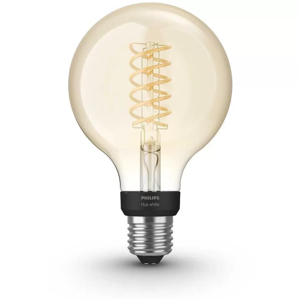 Luminaires Philips Led White Filament Globe E27 7 Watt 2100 Kelvin 600 Lumen Philips Hue