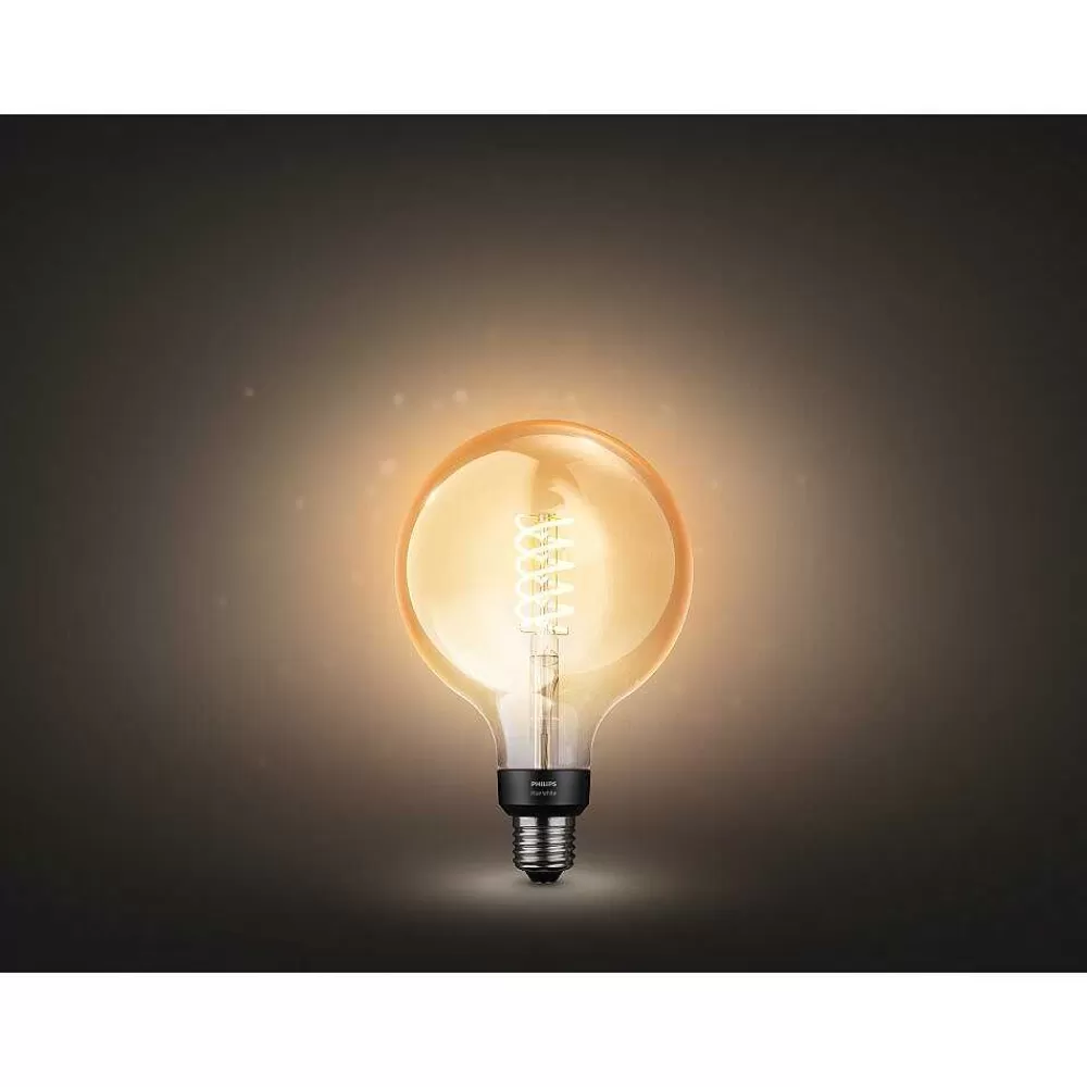Luminaires Philips Led White Filament Globe E27 7 Watt 2100 Kelvin 600 Lumen Philips Hue