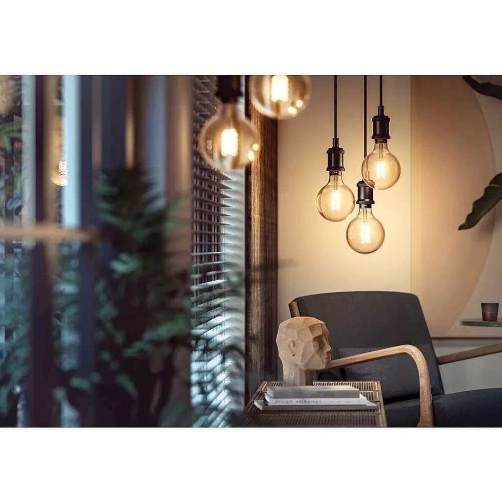 Luminaires Philips Led White Filament Globe E27 7 Watt 2100 Kelvin 600 Lumen Philips Hue