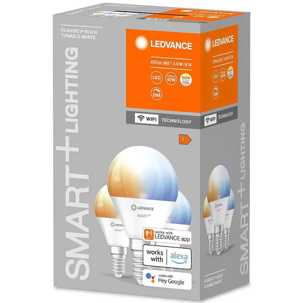 Luminaires Ledvance Ledvance Smart+ Wifi Lot De 3 Led E14 4,9 Watt 2700-6500 Kelvin 470 Lumen