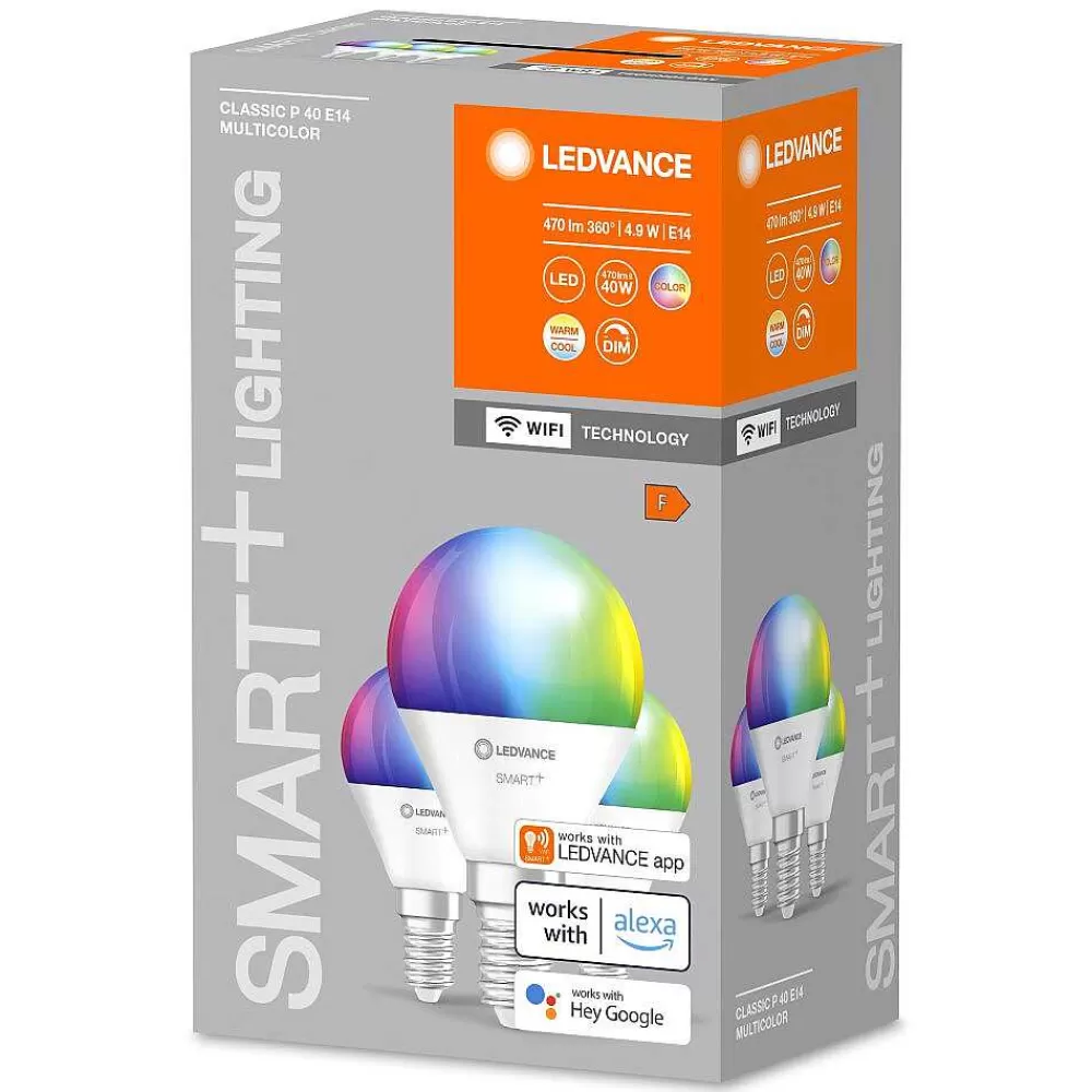 Luminaires Ledvance Ledvance Smart+ Wifi Lot De 3 Led E14 4,9 Watt 2700-6500 Kelvin 470 Lumen