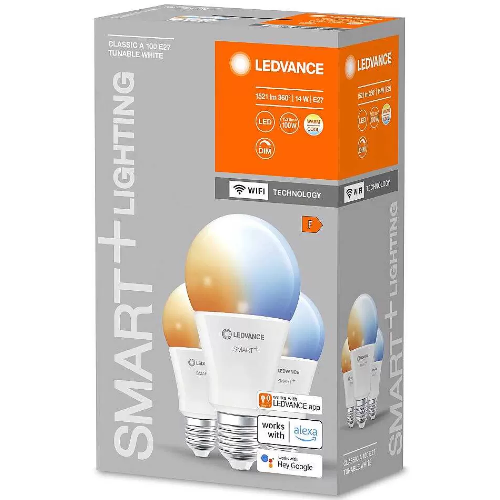 Luminaires Ledvance Ledvance Smart+ Wifi Lot De 3 Led E27 14 Watt 2700-6500 Kelvin 1521 Lumen