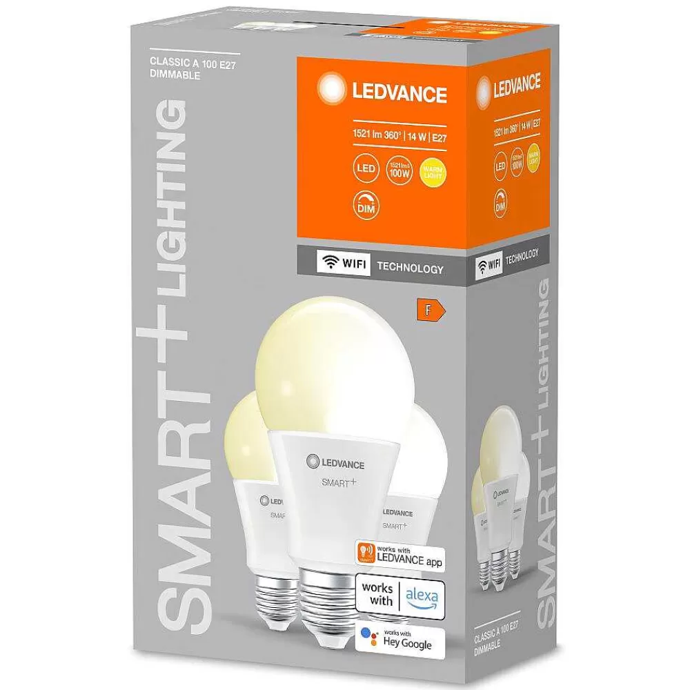 Luminaires Ledvance Ledvance Smart+ Wifi Lot De 3 Led E27 14 Watt 2700 Kelvin 1521 Lumen