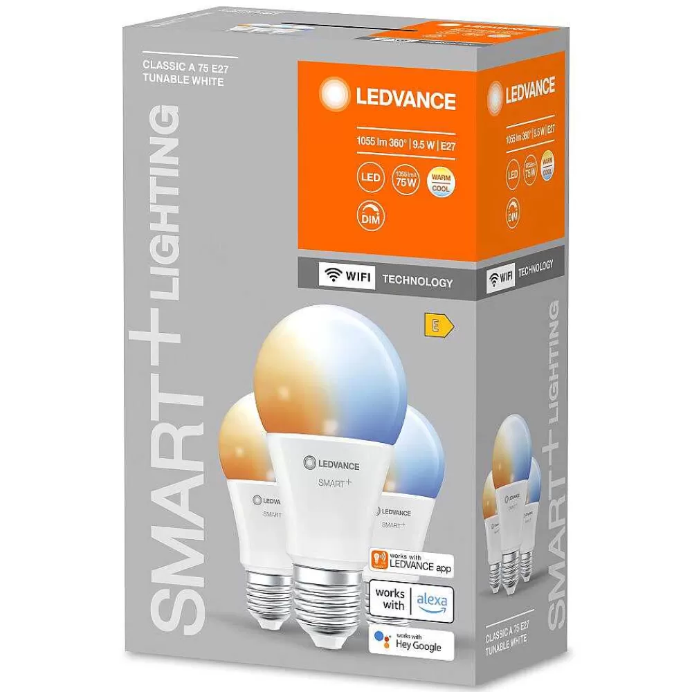 Luminaires Ledvance Ledvance Smart+ Wifi Lot De 3 Led E27 9,5 Watt 2700-6500 Kelvin 1055 Lumen