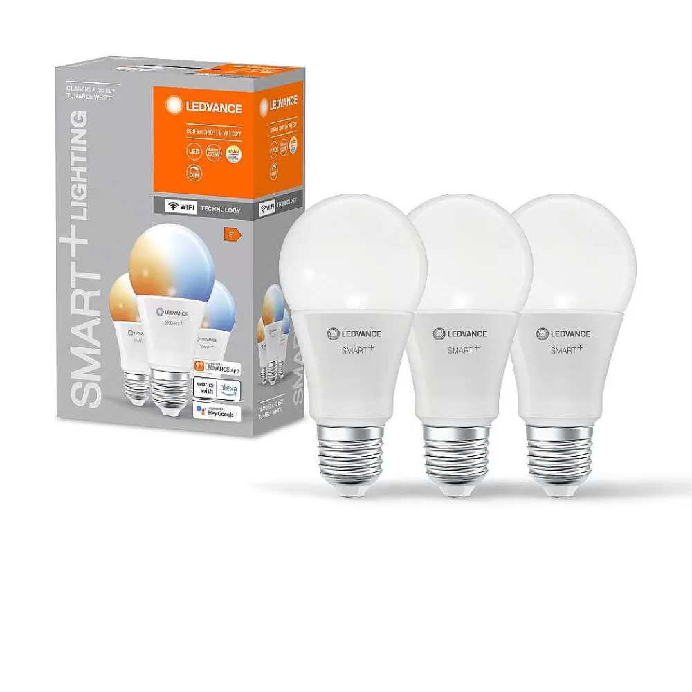 Luminaires Ledvance Ledvance Smart+ Wifi Lot De 3 Led E27 9 Watt 2700-6500 Kelvin 806 Lumen