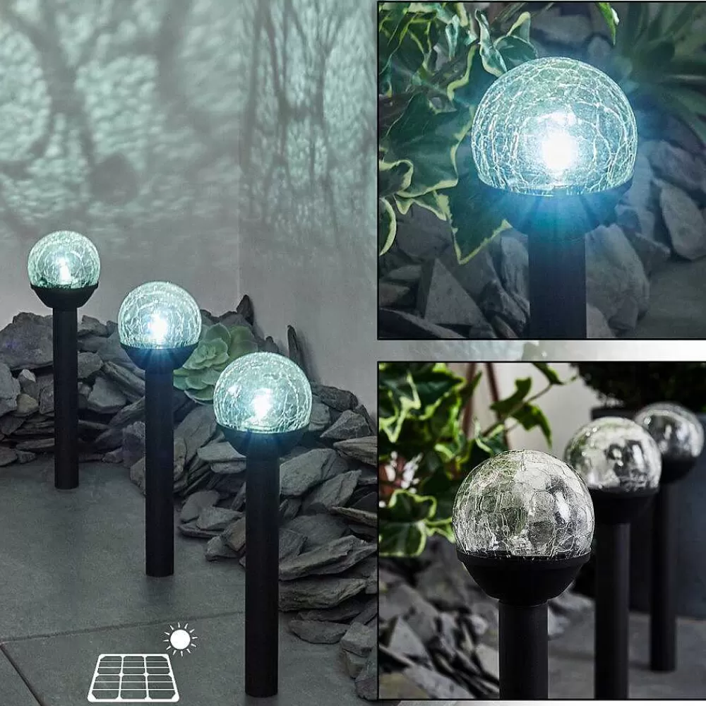 hofstein Lot De 3 Lampes Solaires Colognole Led Noir, 1 Lumiere