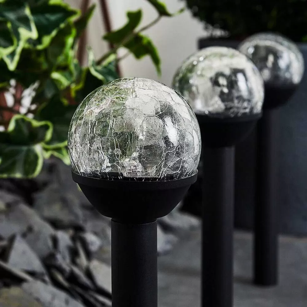 hofstein Lot De 3 Lampes Solaires Colognole Led Noir, 1 Lumiere